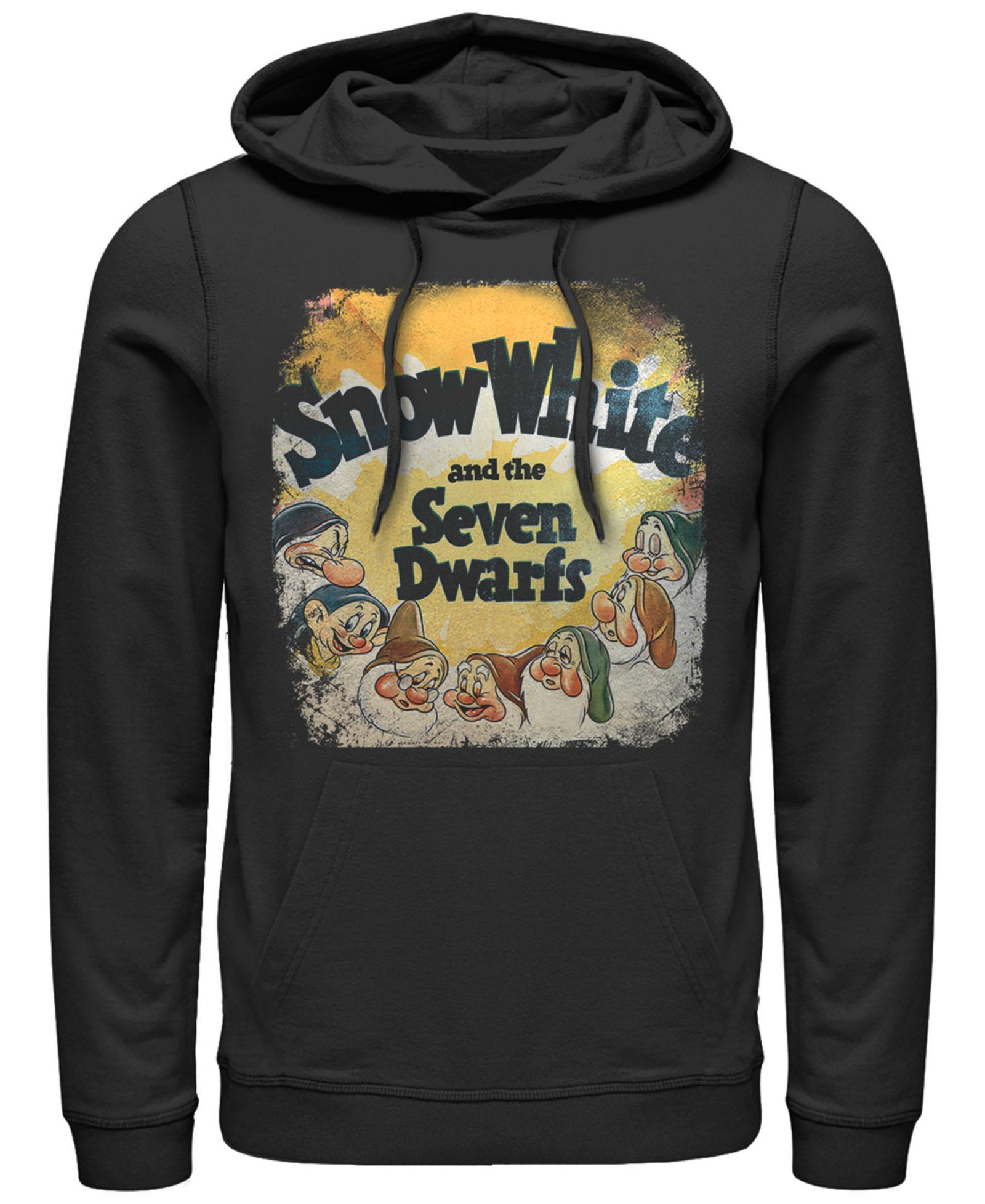 Disney Men's Snow White Dwarfs Vintage Inspired Cover Pullover, Fleece
