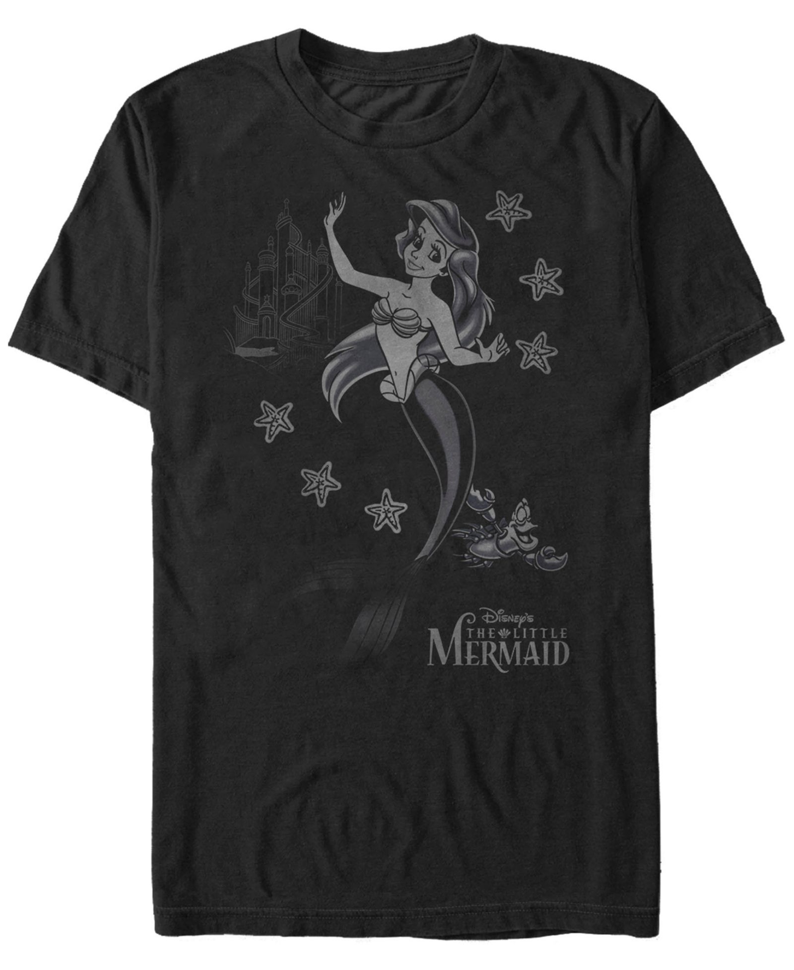 Disney Мужской Little Mermaid Ariel Sebastian Under the Sea Short Sleeve T-shirt