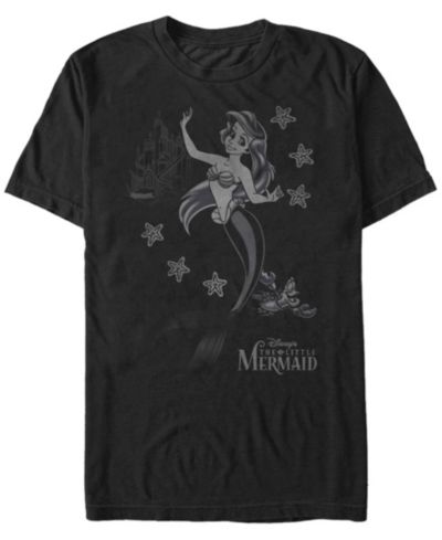 Disney Мужской Little Mermaid Ariel Sebastian Under the Sea Short Sleeve T-shirt