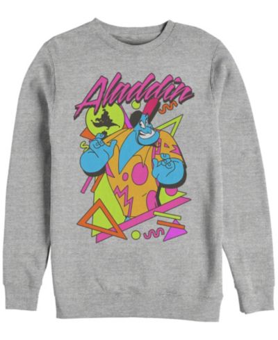 Disney Men's Aladdin Genie in a Shirt Retro Abstract, Crewneck Fleece