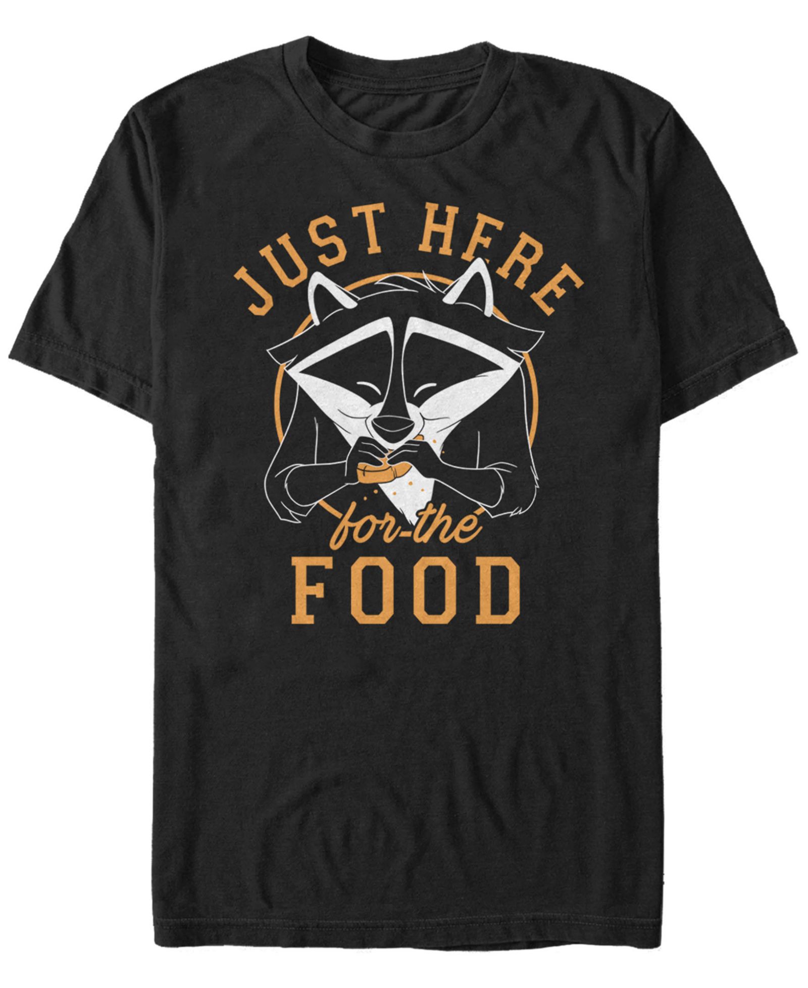 Disney Men's Pocahontas Meeko Just Here for the Food, Short Sleeve T-Shirt