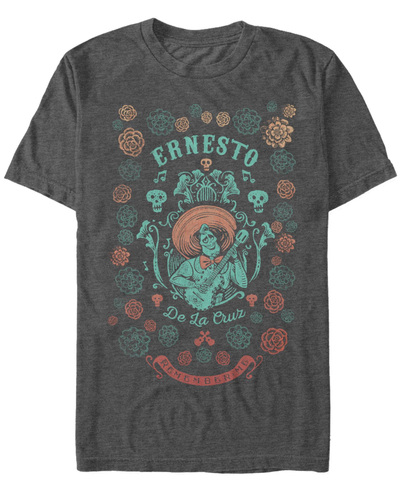 Футболка Fifth Sun Disney Pixar Men's Coco Ernesto Remember Me Floral Style, Short Sleeve