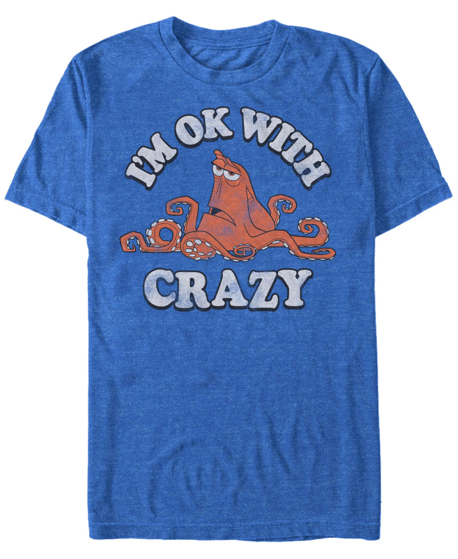Disney Men's Finding Dory Hank Ok with Crazy, Short Sleeve T-Shirt