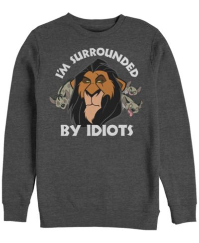 Флисовая толстовка Disney Men's Lion King Scar Surrounded by Idiots, Crewneck