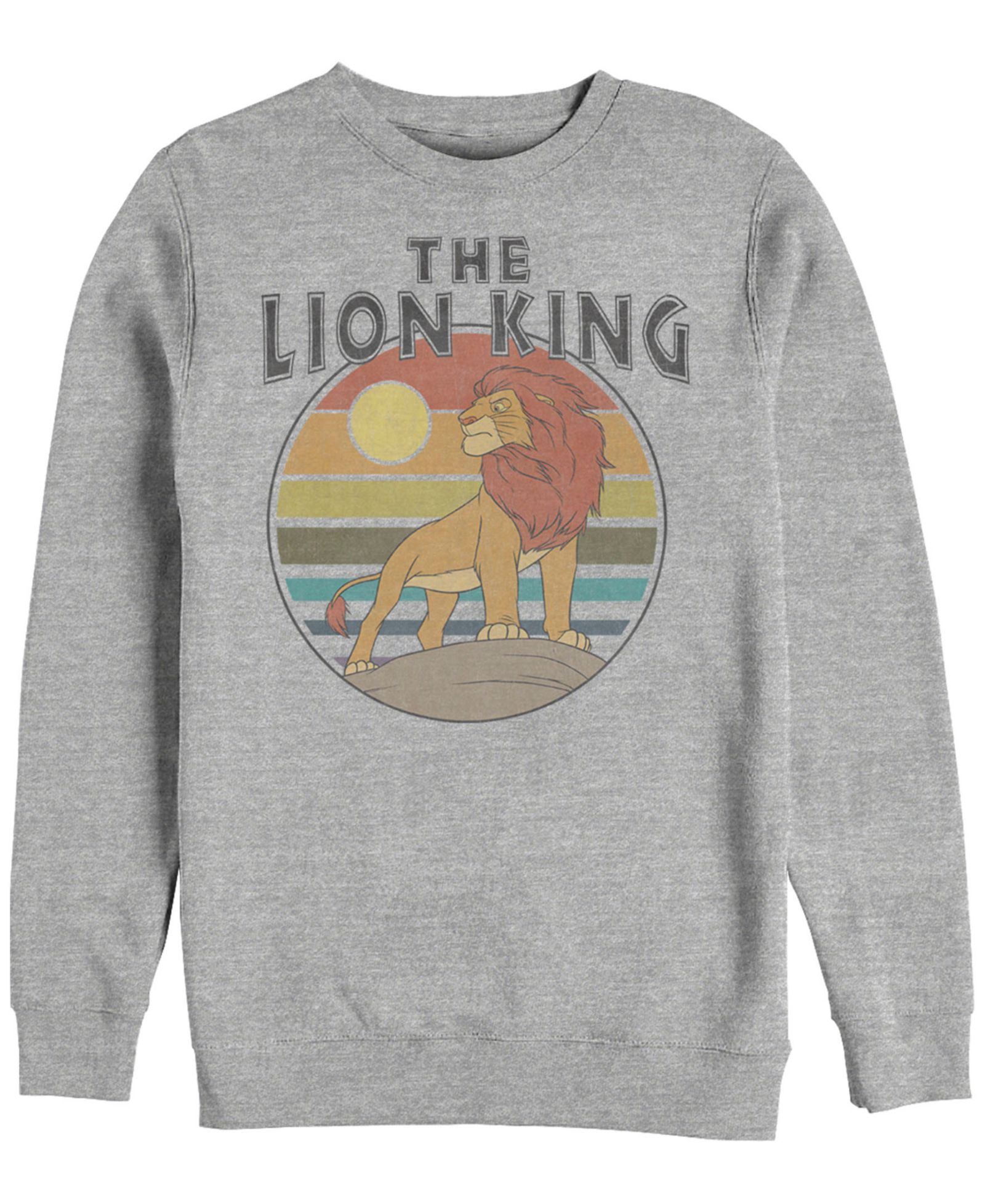 Мужской свитшот Disney Lion King Rainbow Striped Sunset Crewneck Fleece