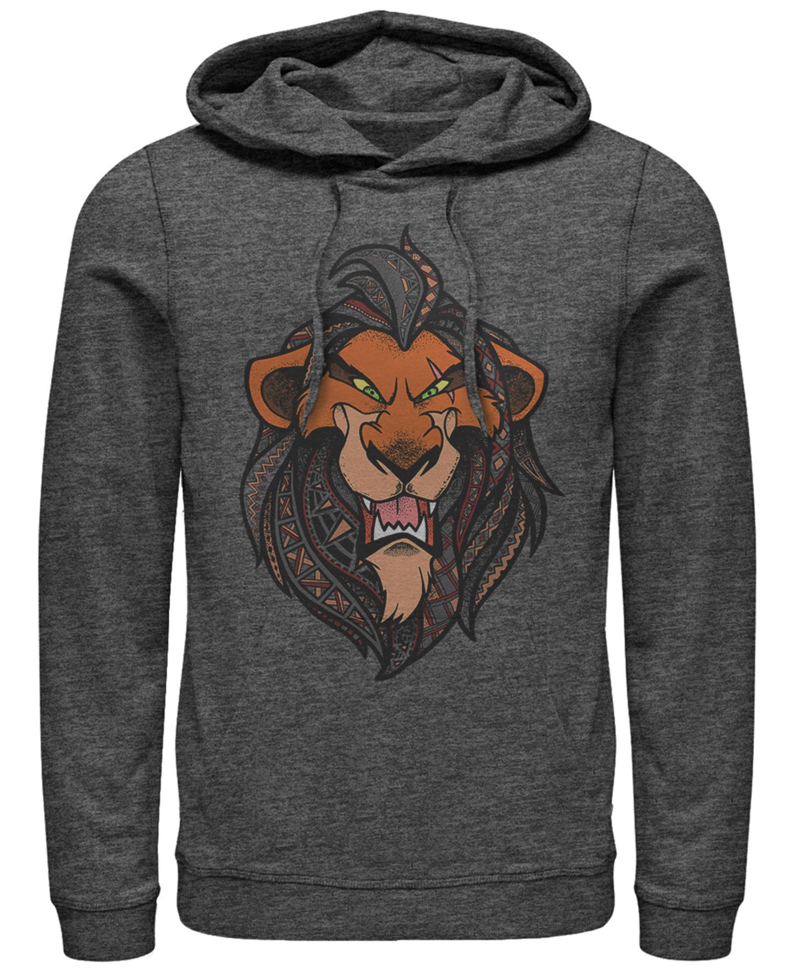 Disney Men's Lion King Scar Geometric Pattern Fill Portrait, Pullover Hoodie
