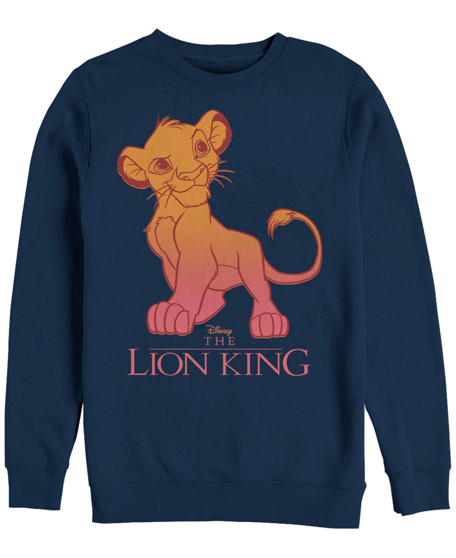 Свитшот Disney Men's Lion King Young Simba Sunset Gradient, Crewneck Fleece
