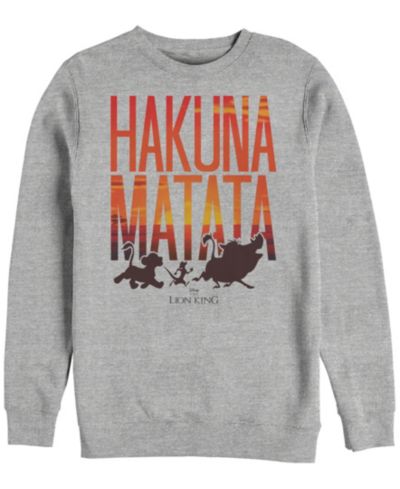 Disney мужской флисовый свитшот Crewneck Lion King Hakuna Matata Sunset Text