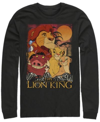Мужская футболка Disney Lion King Happy Group Shot Sunset с длинным рукавом