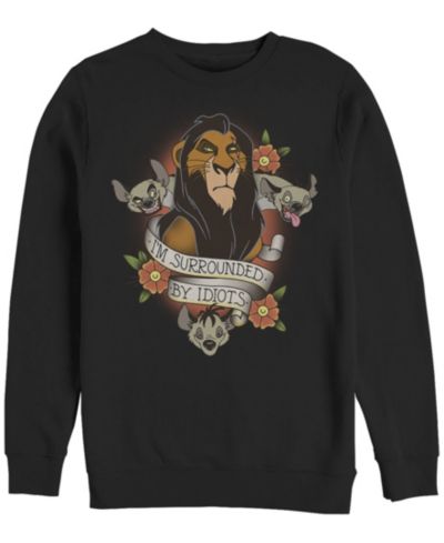 Свитшот Disney Men's Lion King Scar Surrounded by Idiots Tattoo, Crewneck Fleece