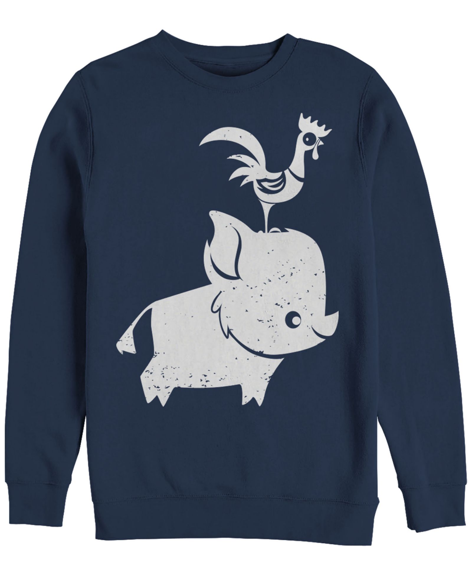 Мужское флисовое худи Disney Moana Cute Pua and Hei Hei, Crewneck