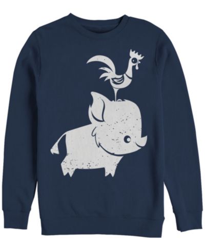 Disney Men's Moana Cute Pua and Hei Hei, Crewneck Fleece