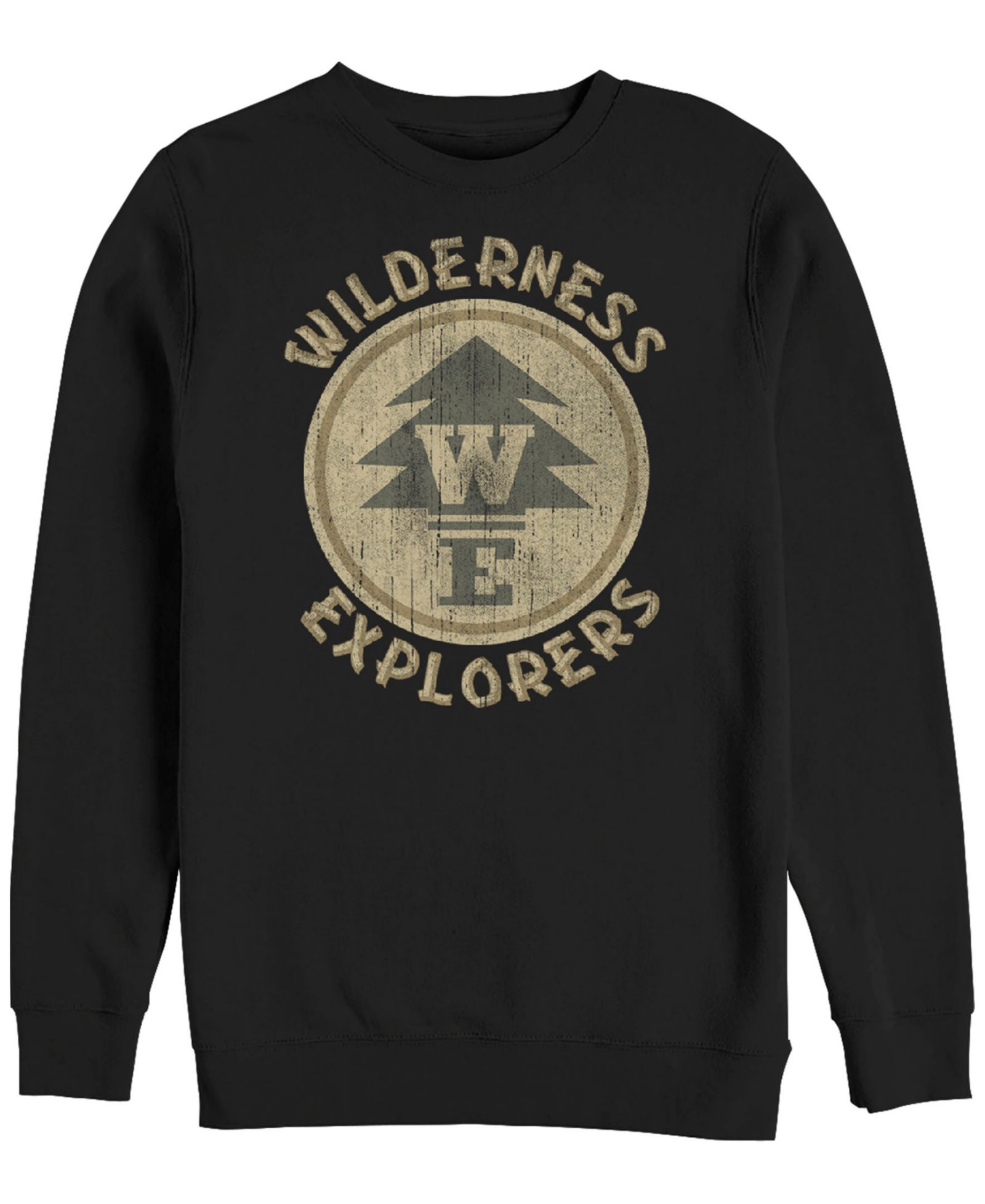 Disney Pixar Men's Up Wilderness Explorer Badge, Crewneck Fleece