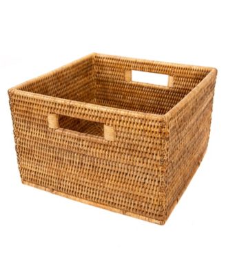 Artifacts Rattan Square Storage Basket With Handles