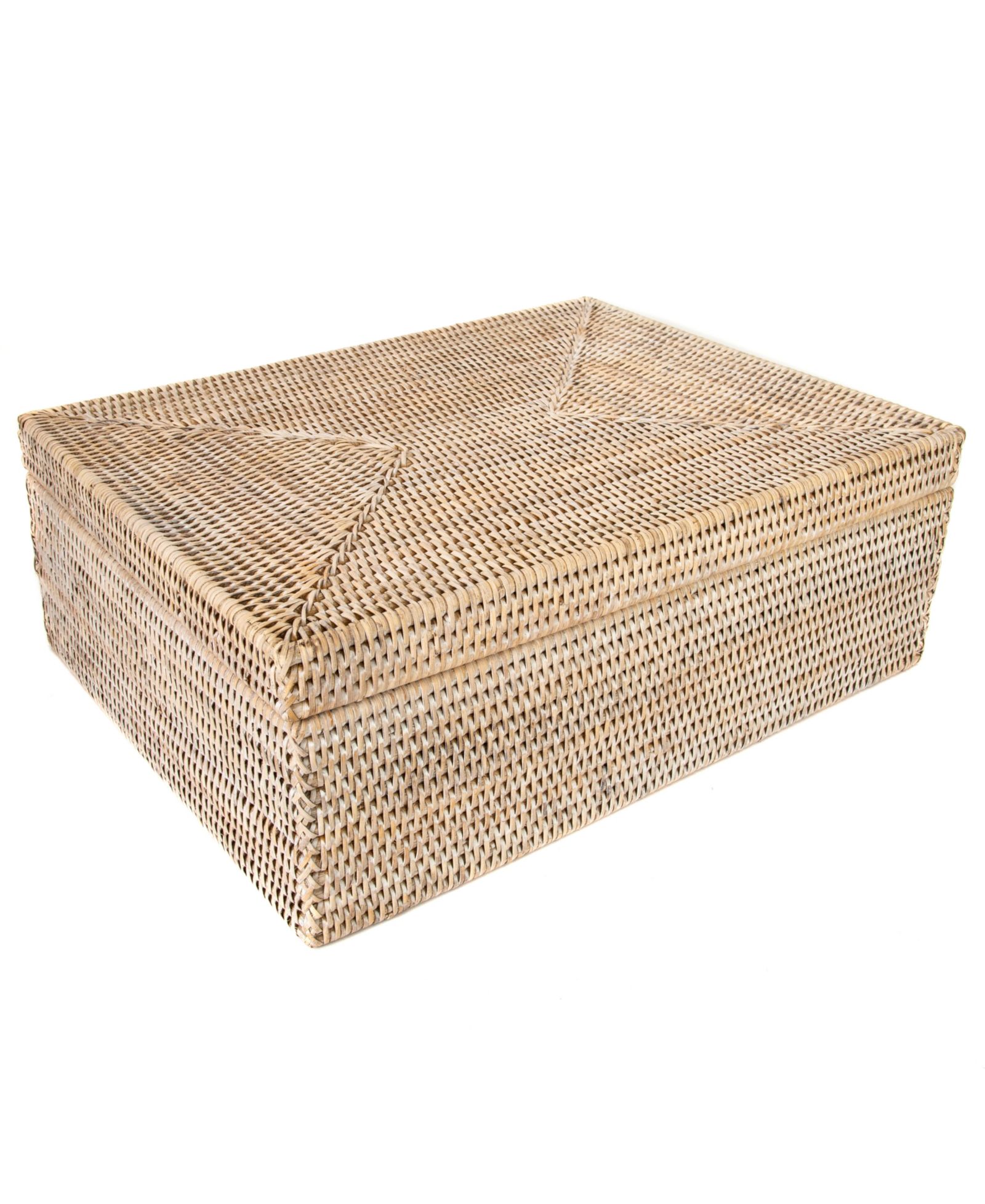 Artifacts Trading Company Artifacts Rattan Storage Box with Lid Flat Legal File Organizer