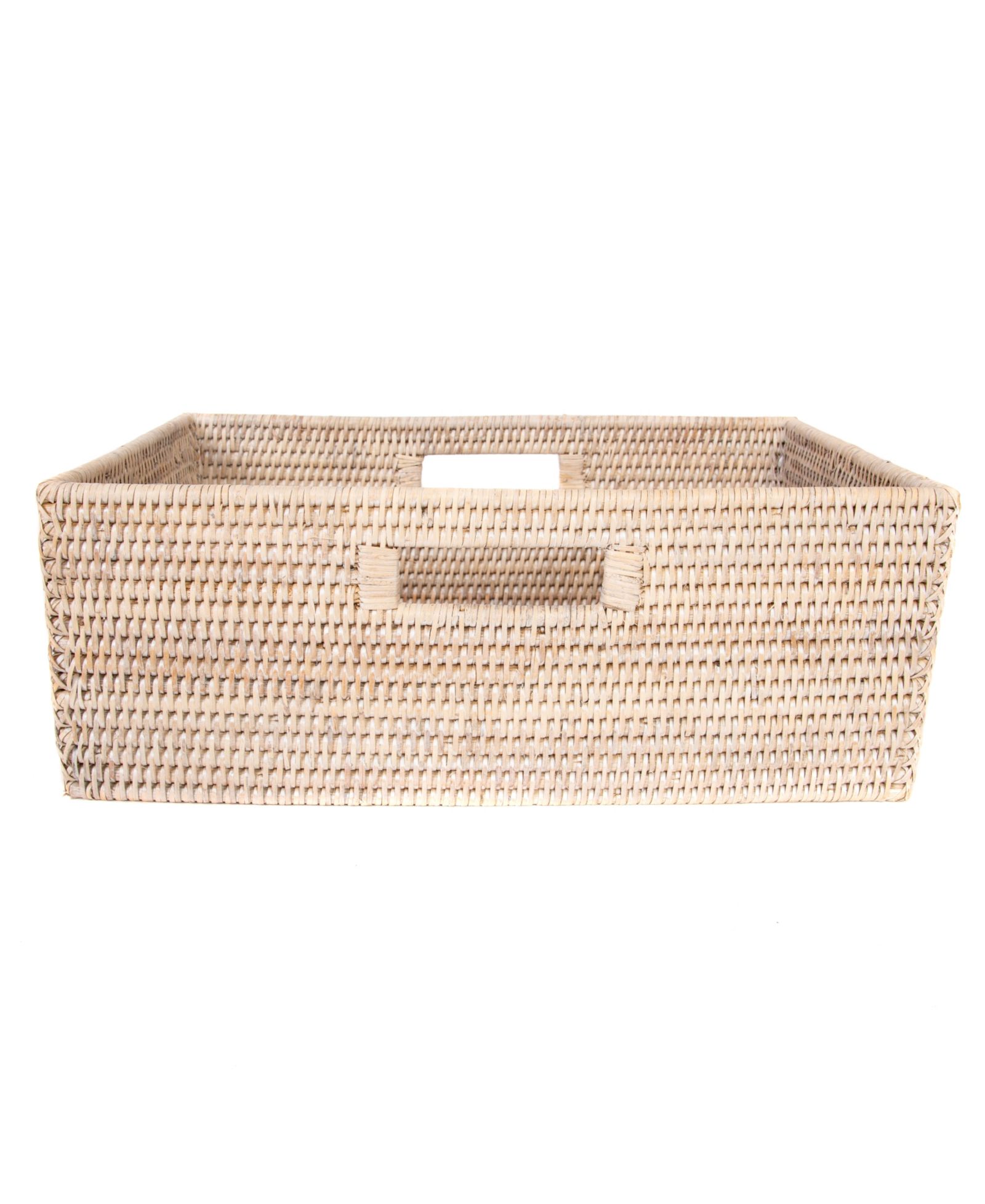 Artifacts Rattan Rectangular Shelf basket with Side handles