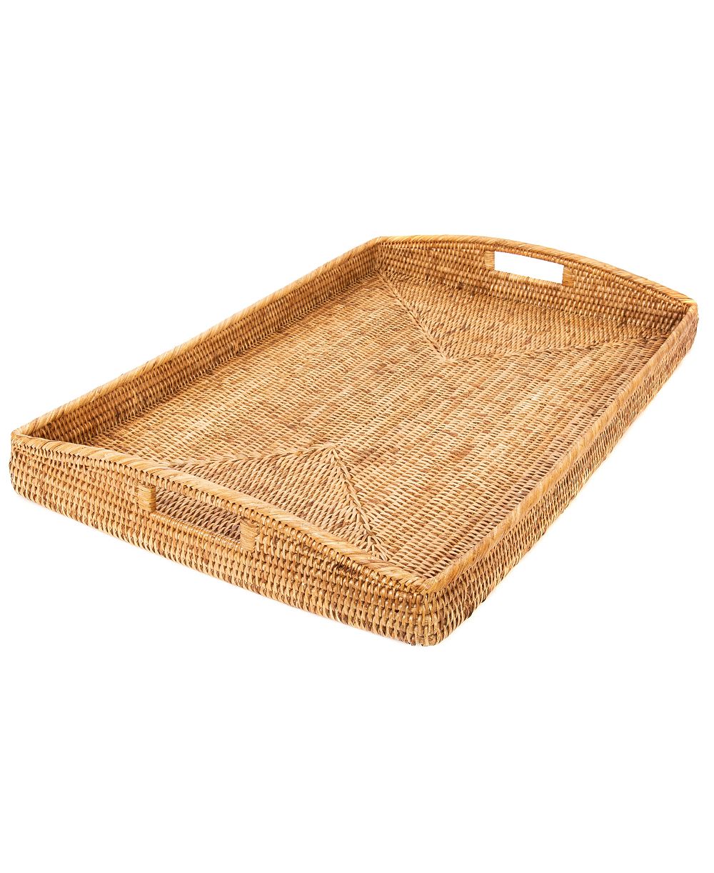 Artifacts Trading Company Artifacts Rattan Rectangular Tray With High Handles