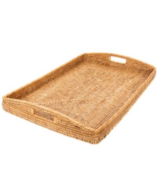 Artifacts Trading Company Artifacts Rattan Rectangular Tray With High Handles