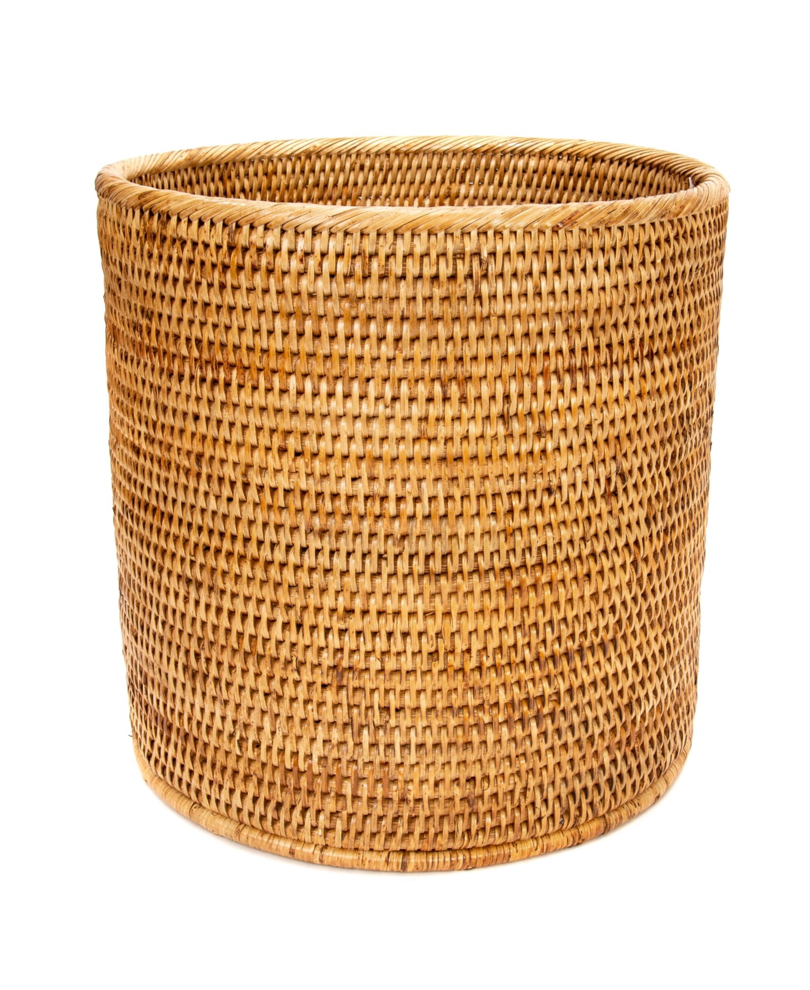Artifacts Trading Company Artifacts Rattan Round Waste Basket with Metal Liner