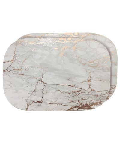 Подставки под тарелки Dainty Home Foiled Marble Granite Thick Cork Heat Resistant 12" x 18", Set of 2