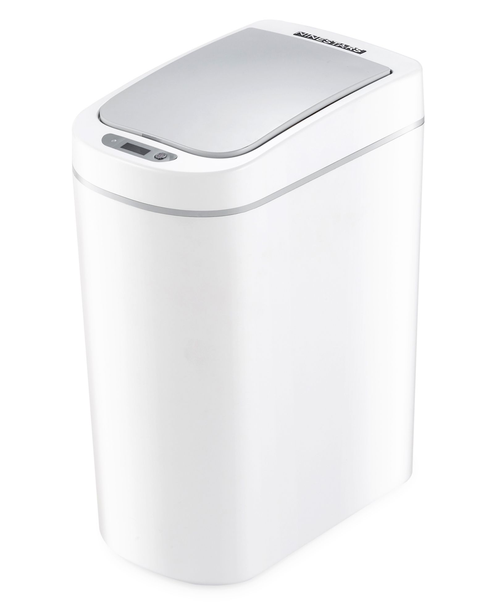 NINESTARS Bathroom Automatic Infrared Motion Sensor Trash Can, 1.8 Gal 7L, ABS Plastic Trash can