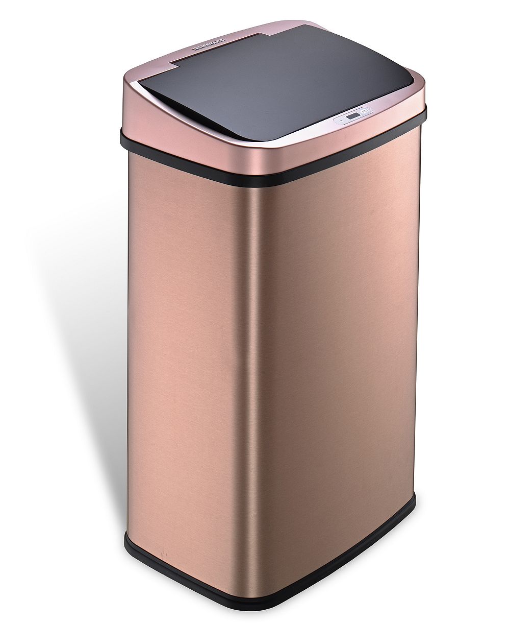 NINESTARS Rectangular Motion Sensor Trash Can 13.2 Gallon