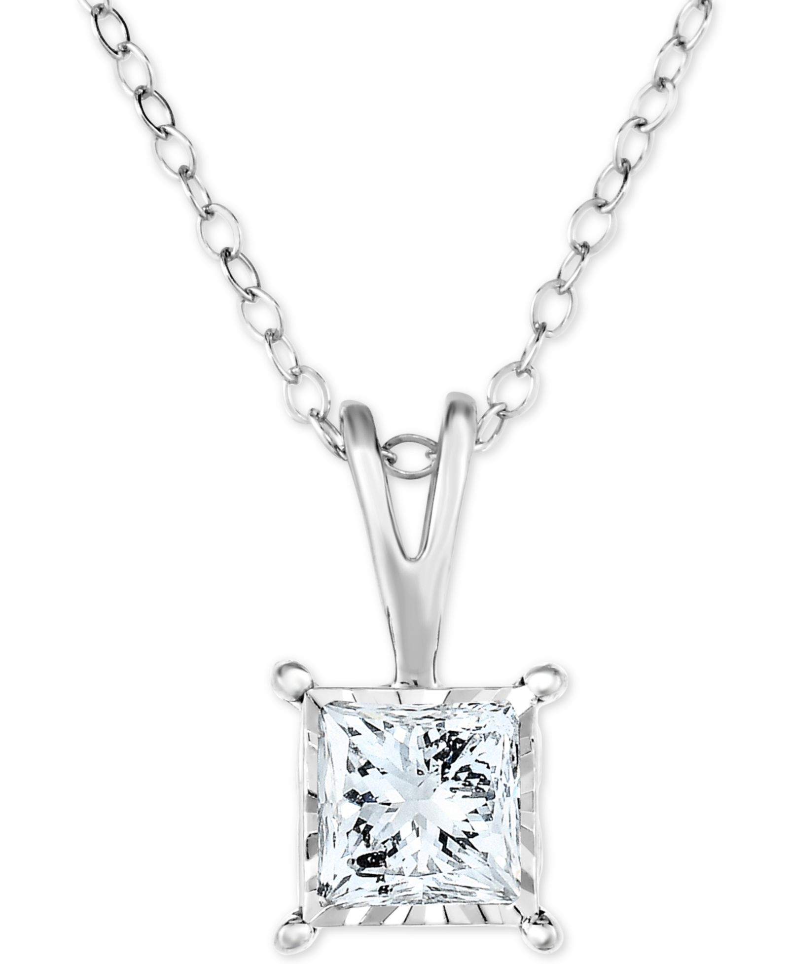 TruMiracle® Diamond Princess подвеска 18" (1/2 ct. t.w.) в 14k White, Yellow, or Rose Gold