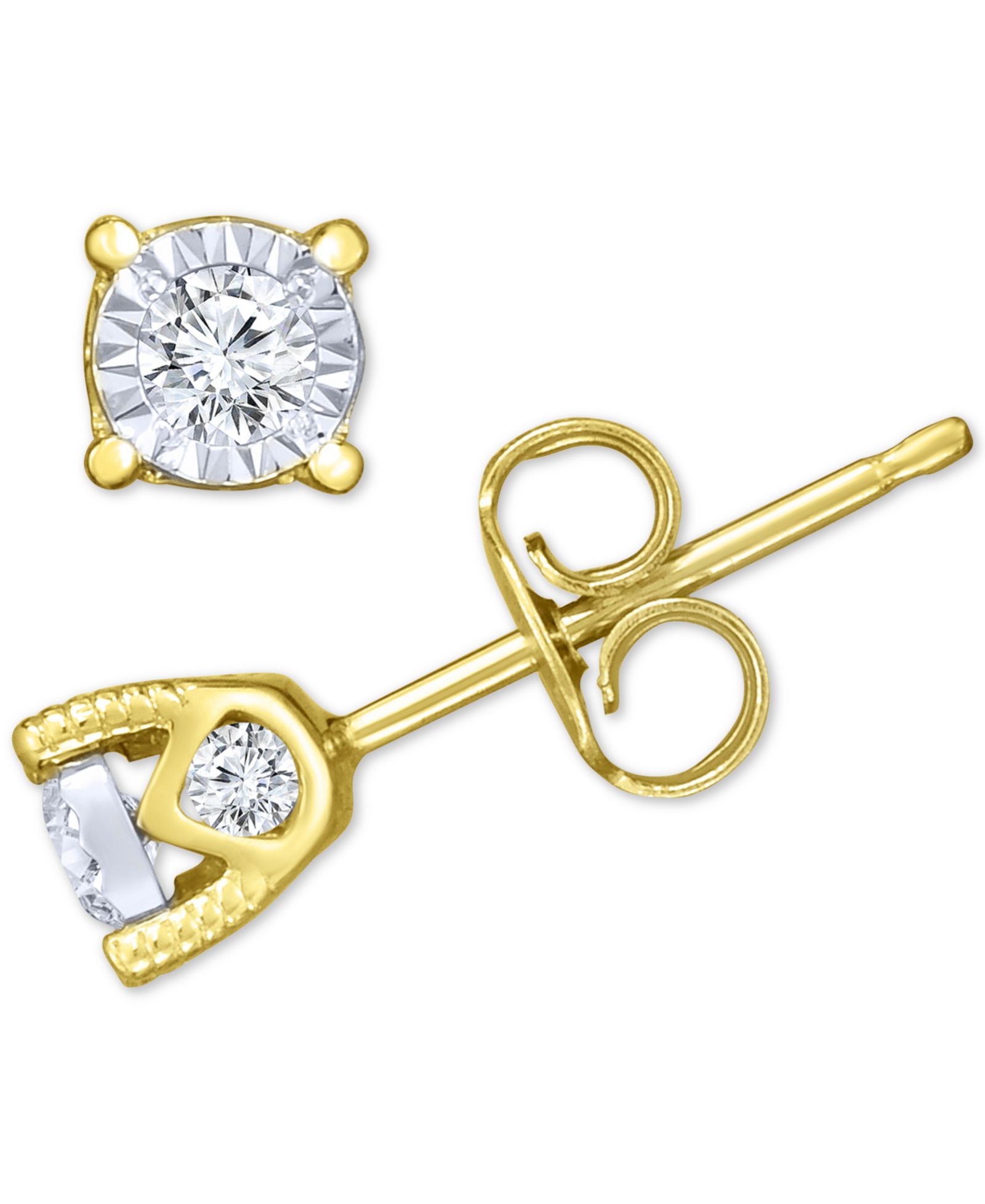 TruMiracle® Diamond Stud Earrings (3/8 ct. t.w.) in 14k White, Yellow, or Rose Gold