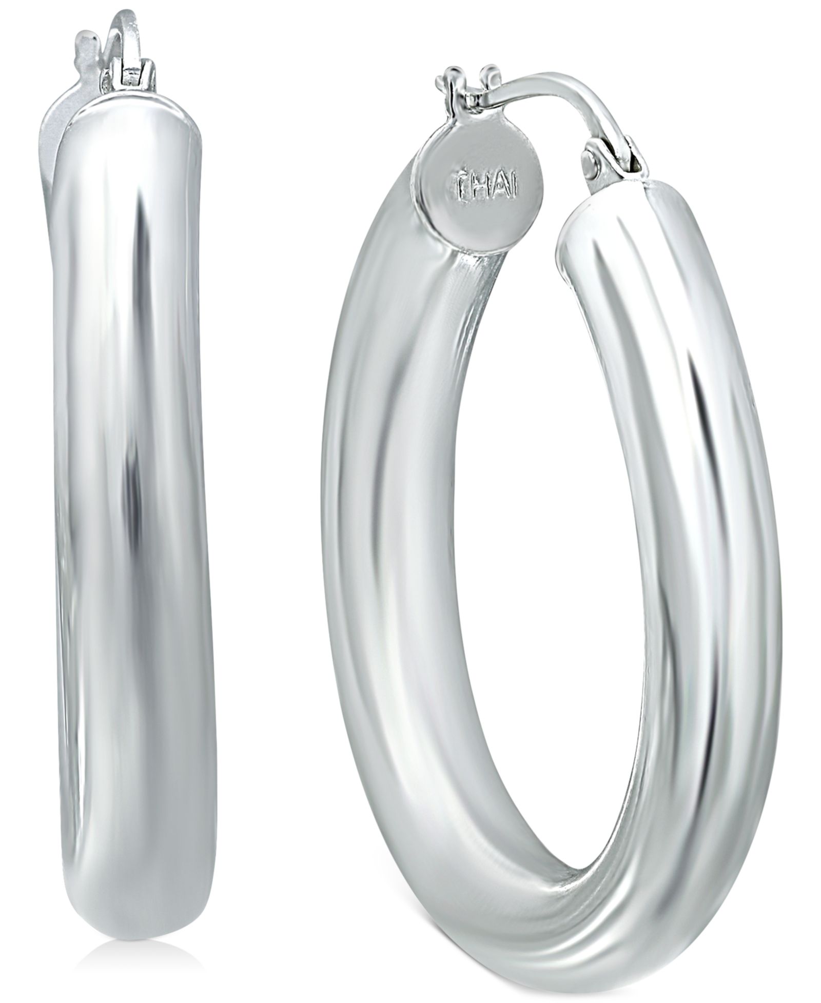 Серьги-кольца Giani Bernini Medium Tube Hoop из стерлингового серебра, 1.1"