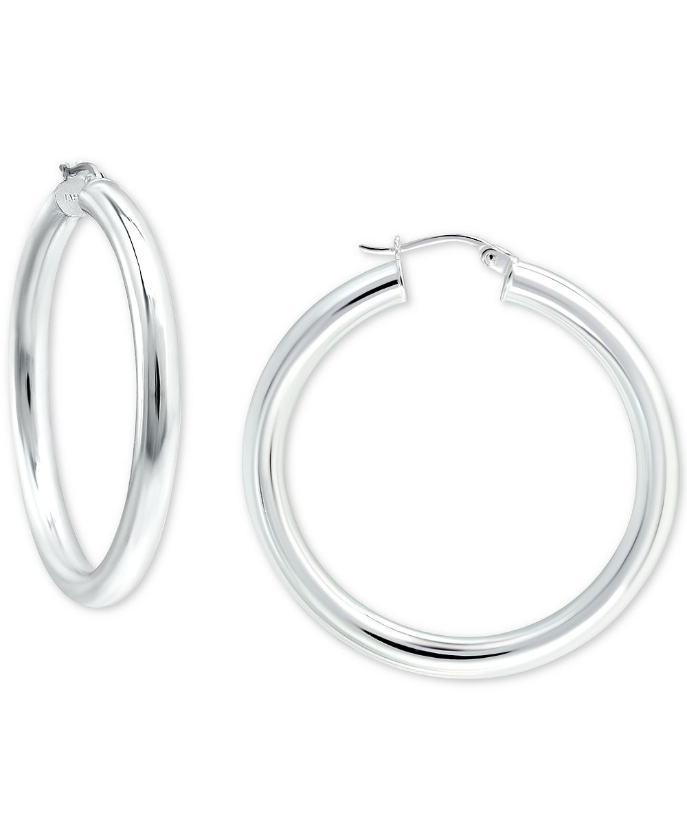 Giani Bernini серьги-кольца Polished Hoop, Created for Macy's
