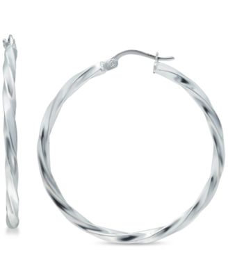 Giani Bernini Twist Hoop Earrings in Sterling Silver, 25mm, Created for Macy's