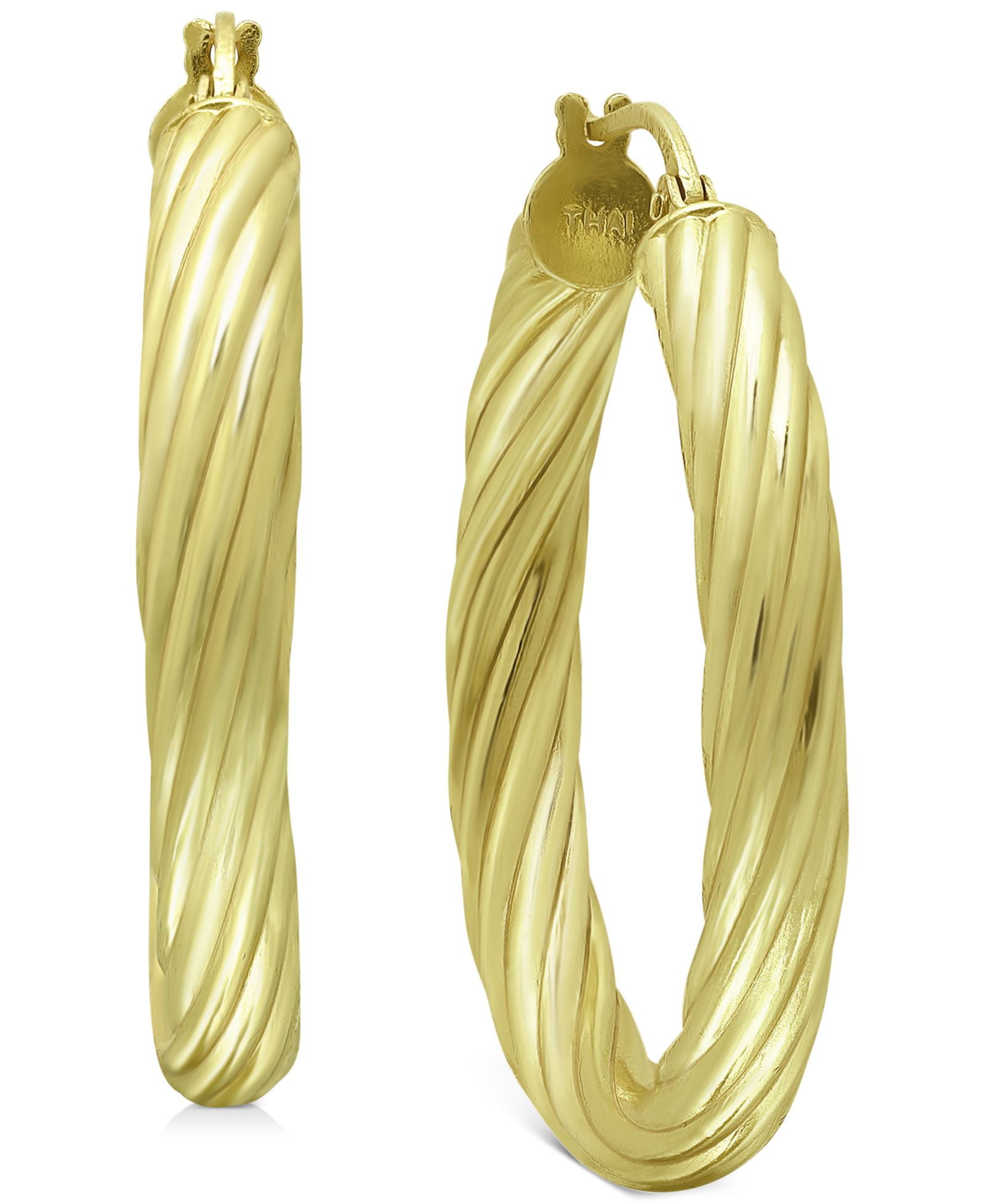 Giani Bernini серьги-кольца из стерлингового серебра с позолотой 18k, 1.1"