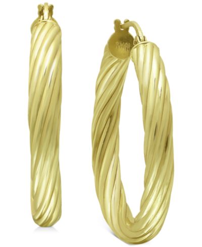 Giani Bernini серьги-кольца из стерлингового серебра с позолотой 18k, 1.1"