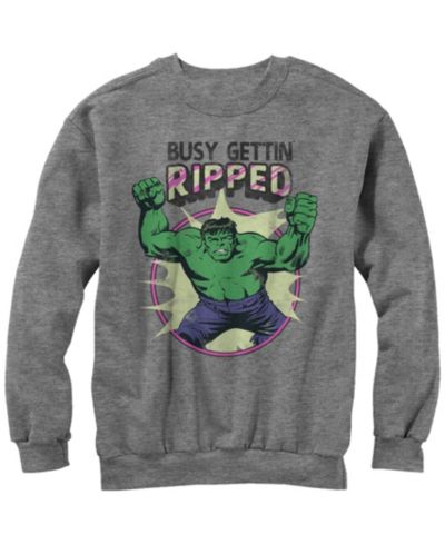 Мужская флисовая толстовка Marvel Classic Comics Hulk Busy Gettin Ripped, Crewneck