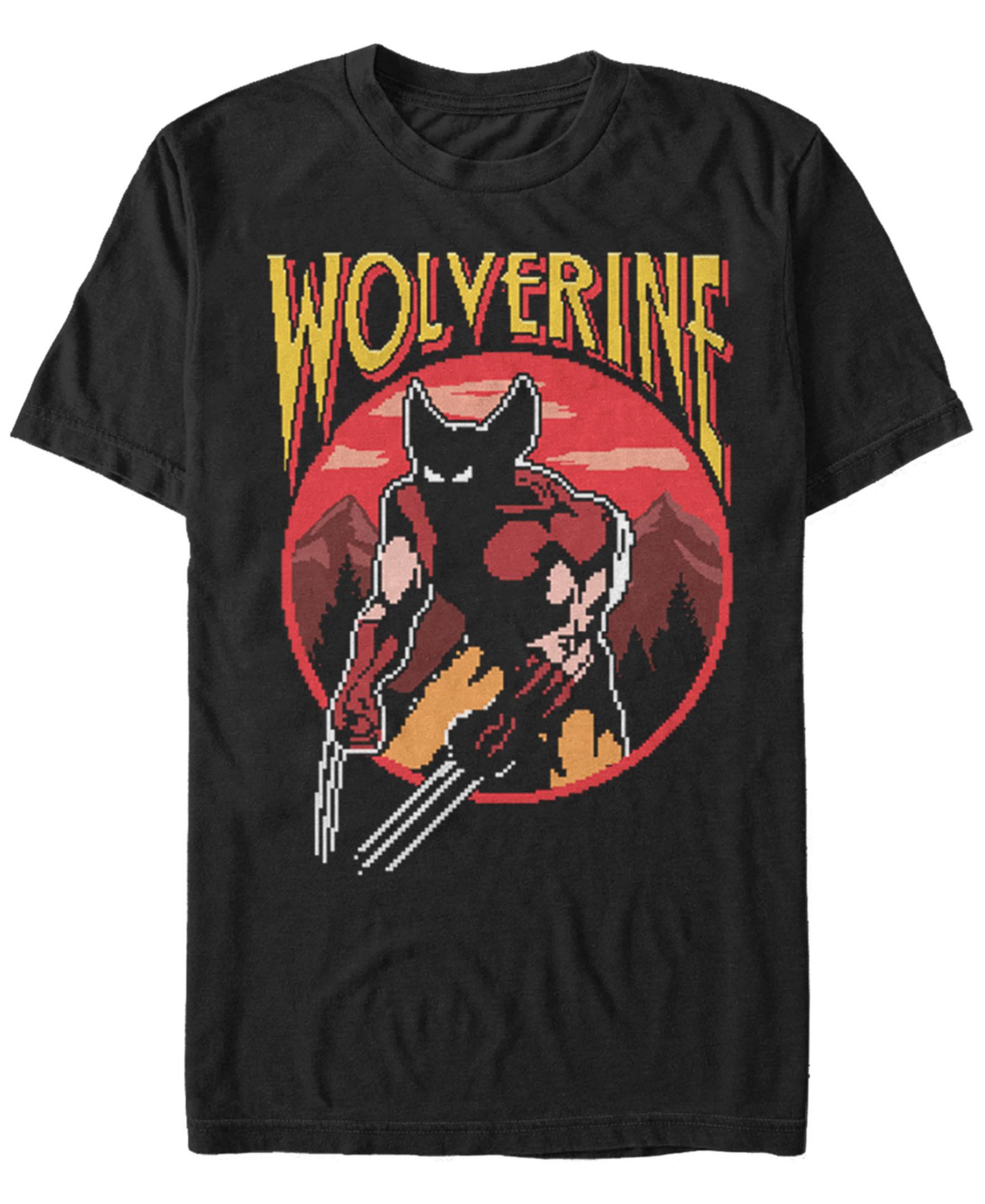 Marvel Мужская футболка Classic Games Wolverine Pixel Nes, с коротким рукавом