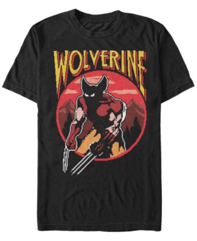 Marvel Мужская футболка Classic Games Wolverine Pixel Nes, с коротким рукавом