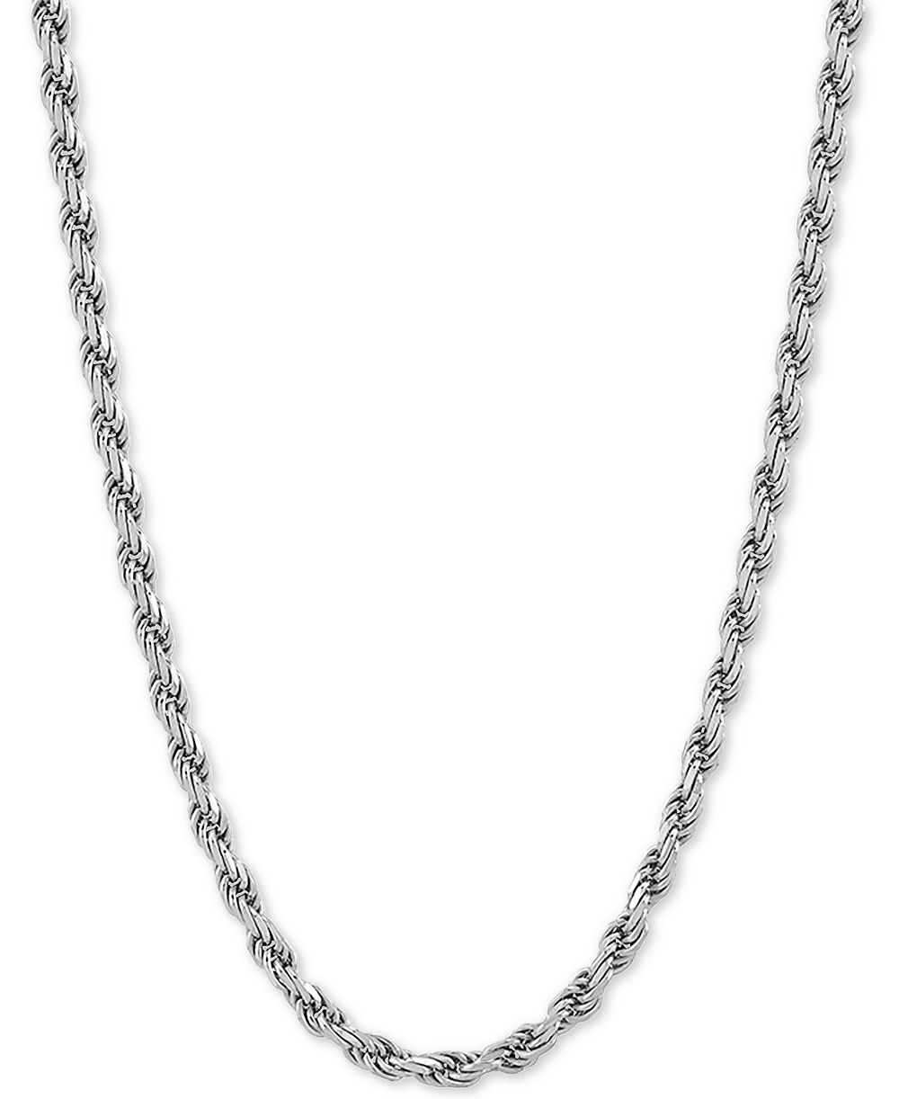 Rope Link 24" Chain Necklace in Sterling Silver