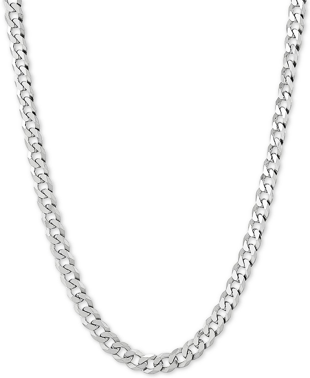 Цепочка-ожерелье Flat Curb Link 24" из стерлингового серебра