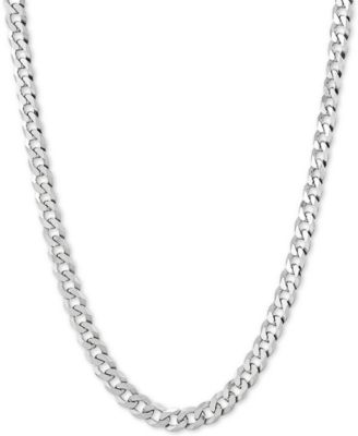 Цепочка-ожерелье Flat Curb Link 24" из стерлингового серебра