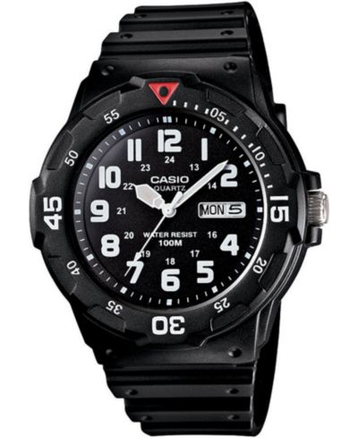 Мужские часы Casio с черным ремешком из смолы, 43mm