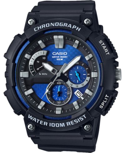 Casio Мужские часы Chronograph Black Resin Strap 53.5mm