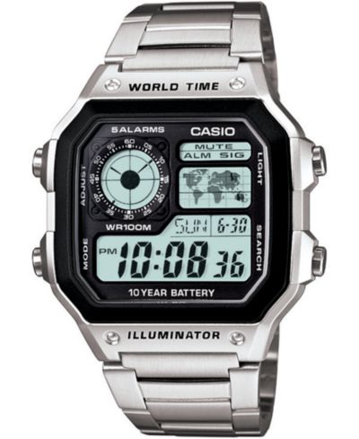 Часы Casio Unisex Digital Stainless Steel Bracelet, 39.5mm