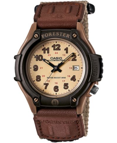 Casio Мужские часы Forester, нейлоновый ремешок, 41mm, бежевый
