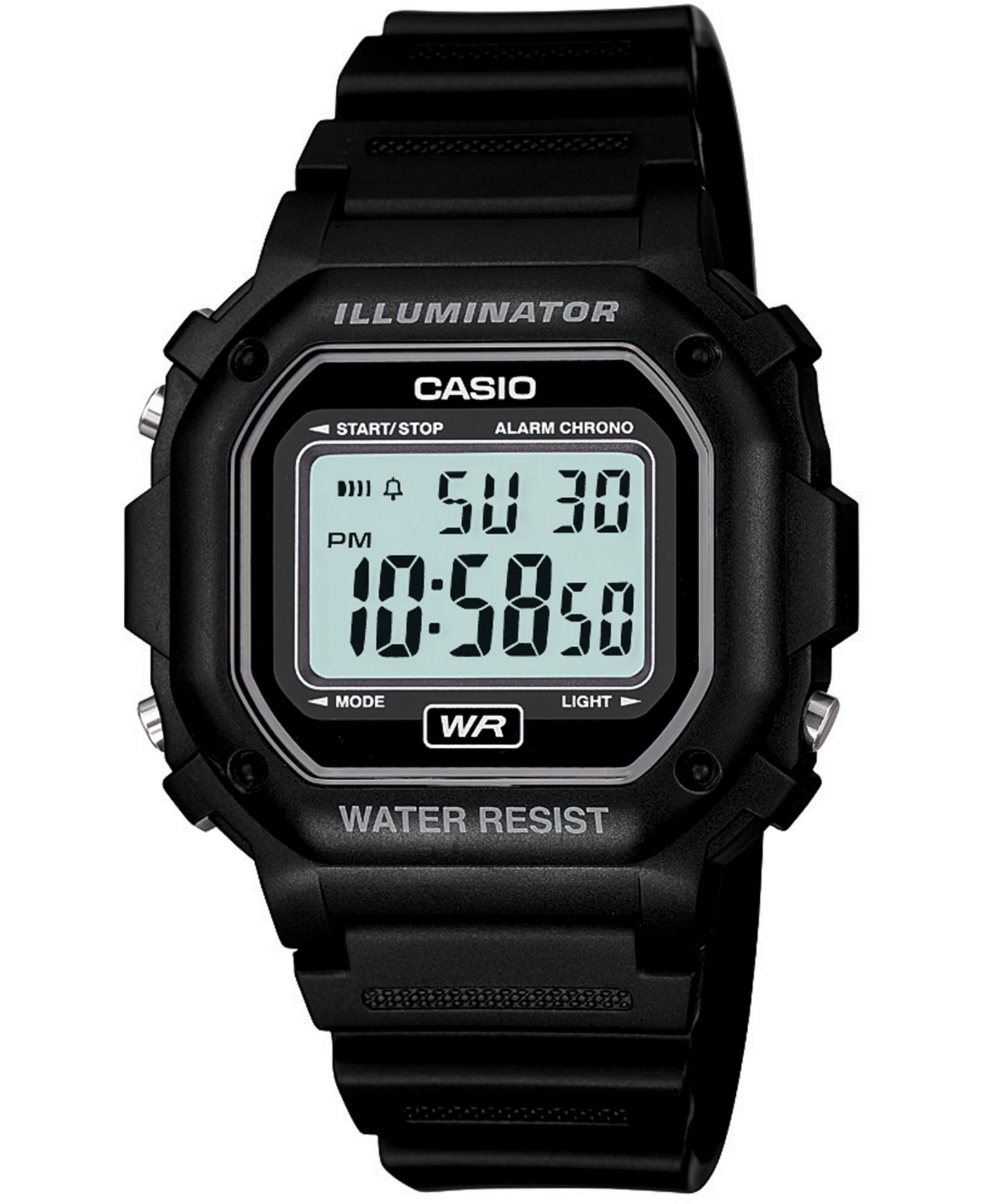Часы Casio Men's Digital, черный ремешок из смолы, 42.4mm