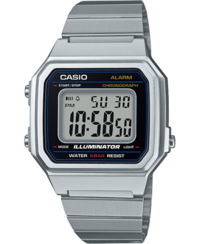 Мужские цифровые винтажные часы Casio со стальным браслетом, 43.1mm