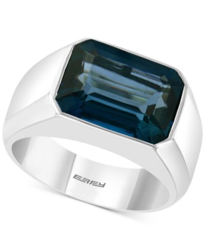 Мужское кольцо EFFY® London Blue Topaz в серебряном покрытии