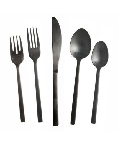 Fortessa Arezzo Brushed Black 20pc Flatware Set