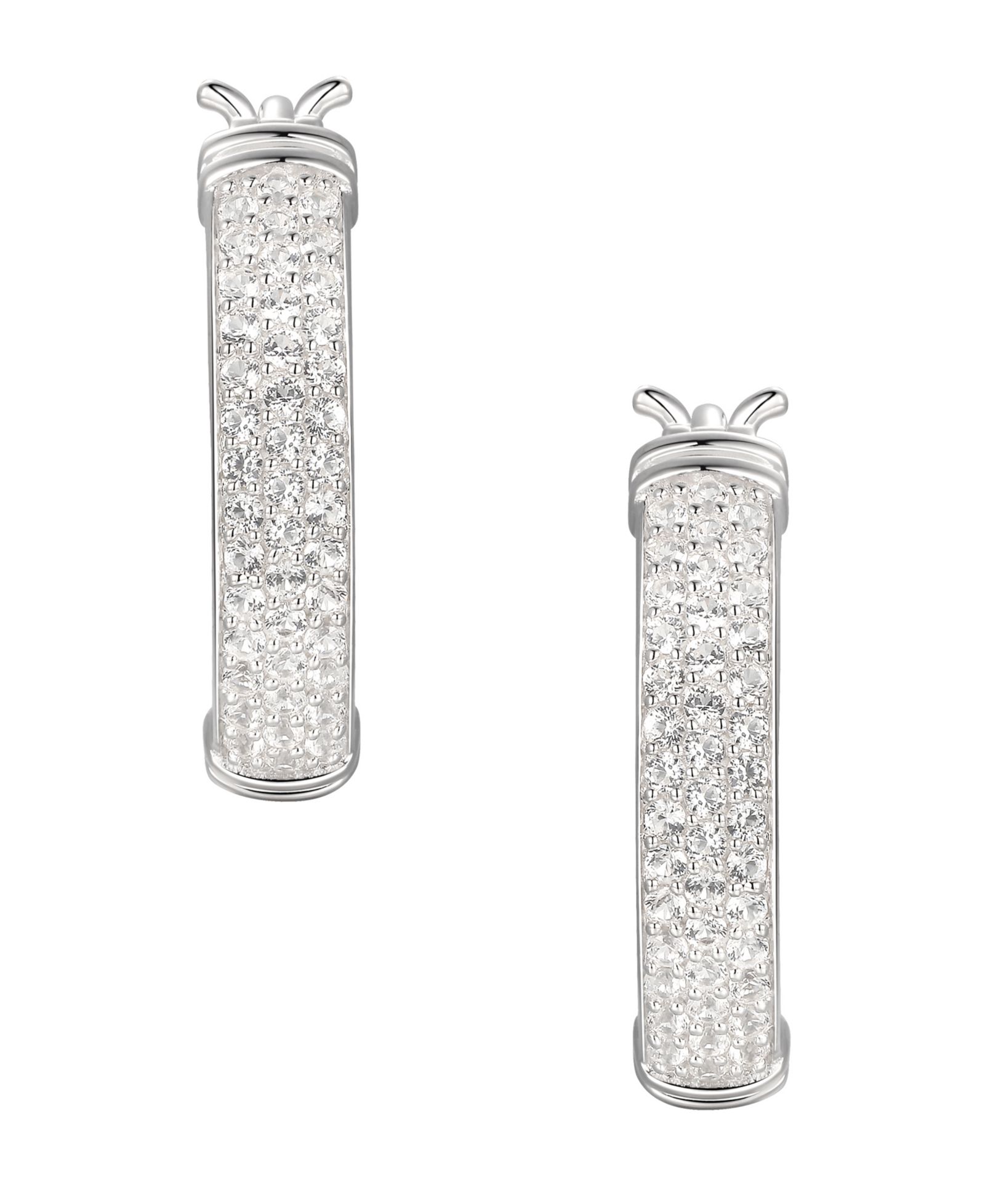 Серьги-кольца с круглым бриллиантом 1/2 ct. t.w. из стерлингового серебра