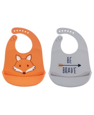 Hudson Baby Boys Hassle-Free Silicone Mealtime Bibs
