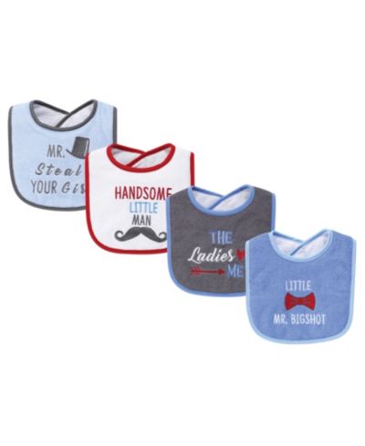 Hudson Baby Boys Four-Piece Fiber-Filled Feeding Bibs